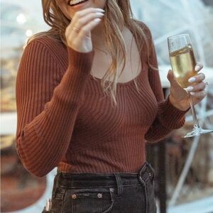 Abercrombie Ribbed Scoop Neck Body Suit